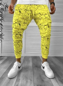 Pantaloni de trening conici galbeni K415 91-3.1