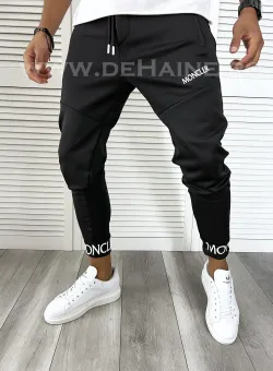 Pantaloni de trening conici negri B9377 O3-4.1