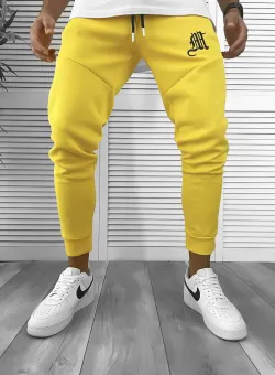 Pantaloni de trening galbeni silon conici 12375 26-5.1