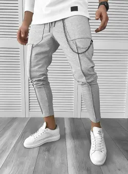 Pantaloni de trening gri conici 10142 O2-4.3