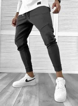 Pantaloni de trening gri conici 12107 D5-1.1