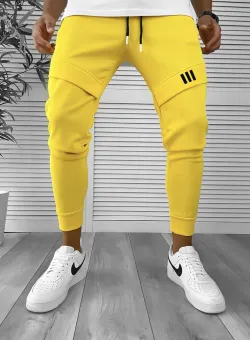 Pantaloni de trening mustar conici 12259 D3-2.3