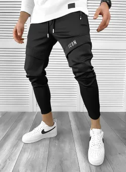 Pantaloni de trening negri conici 10234 110-3.3