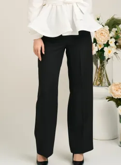 Pantaloni Moze office din stofa negri cu croi lejer