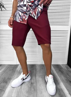 Pantaloni scurti casual grena 13057