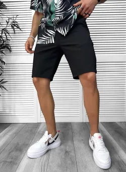 Pantaloni scurti casual negri 13058