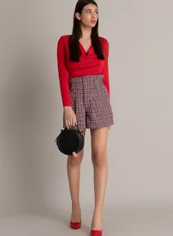 Pantaloni scurti dama Velasia grena