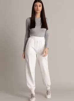 Pantaloni trening dama Holiday albi