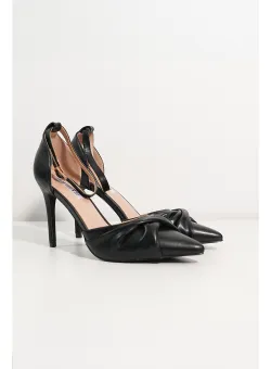 Pantofi Bianca negri stiletto cu funda