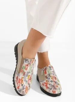 Pantofi casual dama piele Isola multicolori
