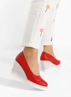 Pantofi cu platforma Kaira rosii