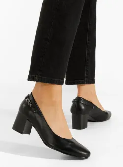 Pantofi cu toc gros Narcysa negri