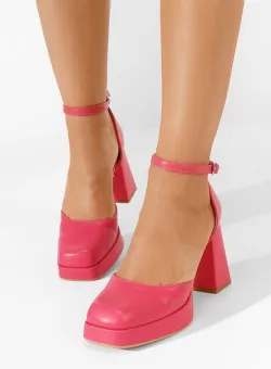 Pantofi cu toc gros Osera fucsia