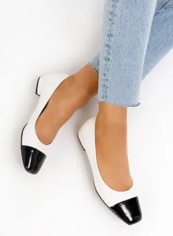 Pantofi cu toc mic Erias albi