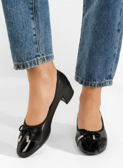 Pantofi cu toc mic Sabana S negri