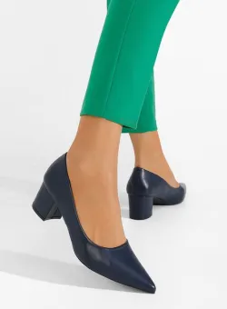 Pantofi cu toc mic Velmena navy