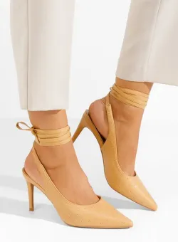 Pantofi cu toc stiletto Luvia camel