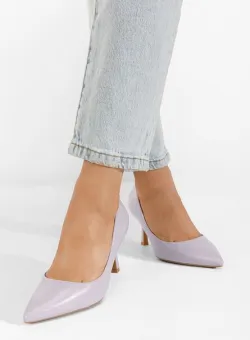 Pantofi cu toc subtire Lasena mov