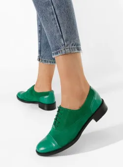 Pantofi oxford dama verzi Genave