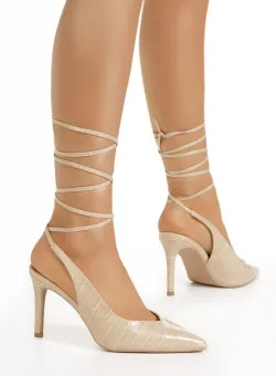Pantofi slingback Laila bej