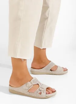 Papuci cu talpa ortopedica Skena bej