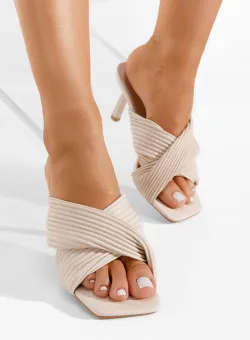 Papuci cu toc Myhta bej