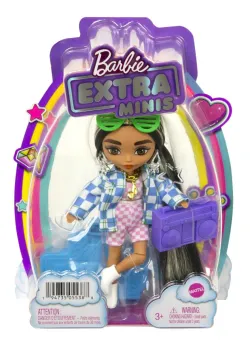 Papusa Barbie cu par lung si accesorii, Extra Minis, HGP64