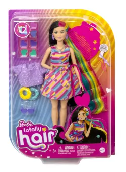 Papusa Barbie cu par lung si accesorii, Totally Hair Hearts