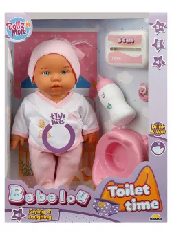 Papusa bebelus Bebelou, Dollz n More, Toilet Time, 35 cm, roz