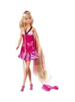 Papusa Steffi Love - Ultra Hair cu rochie roz inchis