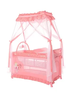 Patut pliabil stil baldachin, Lorelli, Magic Sleep, cu accesorii, Pink Princess