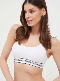 Pepe Jeans sutien culoarea alb, neted