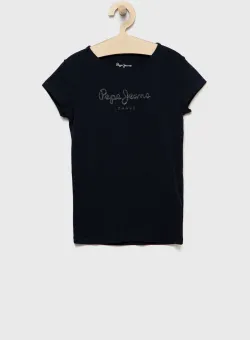 Pepe Jeans tricou copii culoarea albastru marin