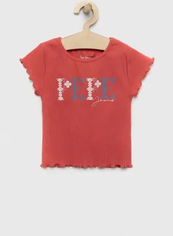 Pepe Jeans tricou copii PJL GJ Non-denim culoarea rosu