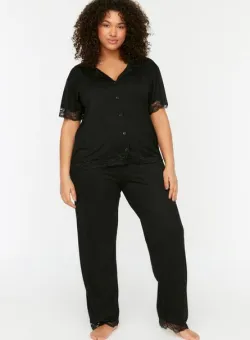 Pijama dama plus size Alayna neagra