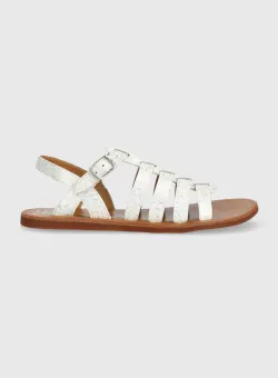 Pom D'api sandale din piele pentru copii culoarea alb