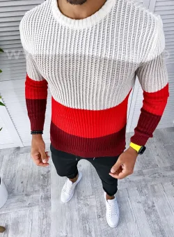 Pulover barbati gros bordo slim fit T3574 11-4 E~