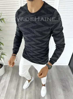 Pulover barbati gros gri slim fit T3704 3-3 -T50-5