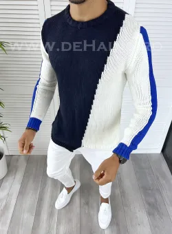 Pulover barbati gros slim fit bleumarin T3619 i2-2