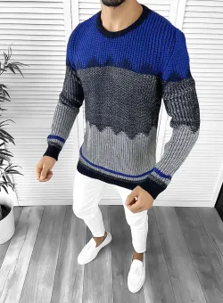 Pulover barbati gros slim fit bleumarin ZR T3626 105-3 /110-4 E~
