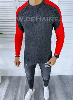 Pulover barbati gros slim fit gri T3594 P18-6.2