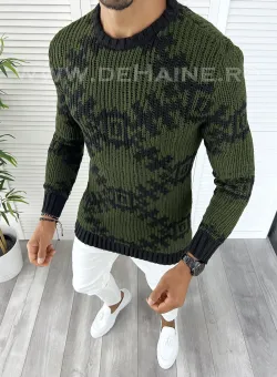 Pulover barbati gros slim fit kaki ZR T3623 I19-5* / 64-4 E~