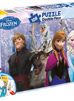 Puzzle 2 In 1 Lisciani, Frozen, Plus, 108 piese