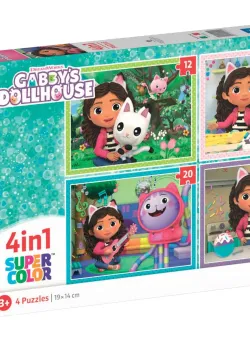 Puzzle 4 in 1 Gabbys Dollhouse, Clementoni, 16 piese