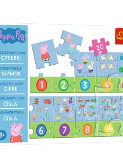Puzzle educational 20 piese, Trefl, Numerele cu Peppa Pig