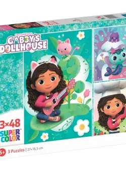 Puzzle Gabbys Dollhouse, Clementoni, 3 x 48 piese