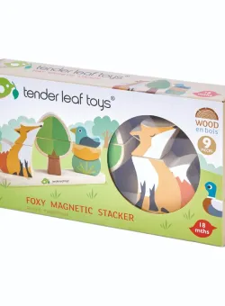 Puzzle magnetic din lemn, Tender Leaf Toys, Vulpea in padure, 8 piese