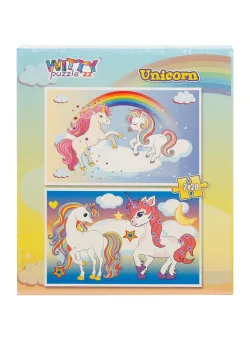 Puzzle Witty Puzzlezz, 2 x 20 piese, Unicorni
