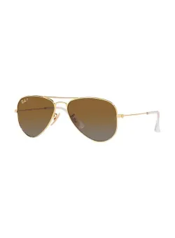 Ray-Ban ochelari de soare copii Junior Aviator culoarea maro, 0RJ9506S-Polarized