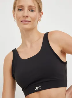 Reebok sutien yoga culoarea negru, neted